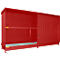 Stellingcontainer Bauer type CEN 59-2 IBC, 2 etages, schuifdeur, 2000 l, tot 8 IBC's, B 6245 x D 1550 x H 3465 mm, vuurrood RAL 3000