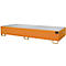 Stellinglekbak type RW-GR 3300-3, L 3250 x B 1300 mm, met rooster, oranje RAL 2000