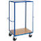 Stellingwagen met roosterwanden, 1150 x 720 x 1800 mm, 1 zijwand open