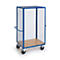 Stellingwagen met roosterwanden, 1385 x 820 x 1800 mm, 1 zijwand open