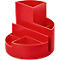 Stifteköcher MAUL MAULrundbox eco, 6 Fächer inkl. Zettel- & Brieffach, Ø 140 x H 125 mm, 90 % Recycling-Kunststoff, rot