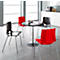 Stoel FONDO - kunststof - stapelbaar - verchroomd frame - rood