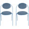 Stoelen Saturne Meet by Paperflow - B 520 x D 540 x H 820 mm - stalen buis blauw - kunstleer blauw - set van 2