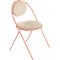 Stoelen Saturne Meet by Paperflow - B 520 x D 540 x H 820 mm - stalen buis roze - fluweel ivoor - set van 2
