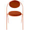 Stoelen Saturne Meet by Paperflow - B 520 x D 540 x H 820 mm - stalen buis roze - fluweel roest - set van 2