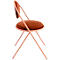 Stoelen Saturne Meet by Paperflow - B 520 x D 540 x H 820 mm - stalen buis roze - fluweel roest - set van 2