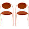 Stoelen Saturne Meet by Paperflow - B 520 x D 540 x H 820 mm - stalen buis roze - fluweel roest - set van 2