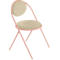Stoelen Saturne Meet by Paperflow - B 520 x D 540 x H 820 mm - stalen buis roze - kunstleer ivoor - set van 2
