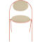 Stoelen Saturne Meet by Paperflow - B 520 x D 540 x H 820 mm - stalen buis roze - kunstleer ivoor - set van 2