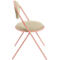 Stoelen Saturne Meet by Paperflow - B 520 x D 540 x H 820 mm - stalen buis roze - kunstleer ivoor - set van 2