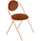 Stoelen Saturne Meet by Paperflow - B 520 x D 540 x H 820 mm - stalen buis roze - kunstleer roest - set van 2