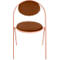 Stoelen Saturne Meet by Paperflow - B 520 x D 540 x H 820 mm - stalen buis roze - kunstleer roest - set van 2
