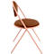 Stoelen Saturne Meet by Paperflow - B 520 x D 540 x H 820 mm - stalen buis roze - kunstleer roest - set van 2