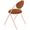 Stoelen Saturne Meet by Paperflow - B 520 x D 540 x H 820 mm - stalen buis roze - kunstleer roest - set van 2