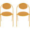 Stoelen Saturne Meet by Paperflow - B 520 x D 540 x H 820 mm - stalen buis saffraan - kunstleer saffraan - set van 2