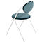 Stoelen Saturne Meet by Paperflow - B 520 x D 540 x H 820 mm - stalen buis wit - fluweel blauw - set van 2