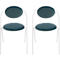 Stoelen Saturne Meet by Paperflow - B 520 x D 540 x H 820 mm - stalen buis wit - fluweel blauw - set van 2
