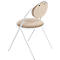 Stoelen Saturne Meet by Paperflow - B 520 x D 540 x H 820 mm - stalen buis wit - fluweel ivoor - set van 2