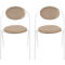 Stoelen Saturne Meet by Paperflow - B 520 x D 540 x H 820 mm - stalen buis wit - fluweel ivoor - set van 2