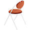 Stoelen Saturne Meet by Paperflow - B 520 x D 540 x H 820 mm - stalen buis wit - fluweel roest - set van 2