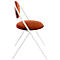Stoelen Saturne Meet by Paperflow - B 520 x D 540 x H 820 mm - stalen buis wit - fluweel roest - set van 2