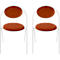 Stoelen Saturne Meet by Paperflow - B 520 x D 540 x H 820 mm - stalen buis wit - fluweel roest - set van 2