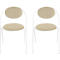 Stoelen Saturne Meet by Paperflow - B 520 x D 540 x H 820 mm - stalen buis wit - kunstleer ivoor - set van 2