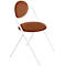 Stoelen Saturne Meet by Paperflow - B 520 x D 540 x H 820 mm - stalen buis wit - kunstleer roest - set van 2
