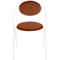 Stoelen Saturne Meet by Paperflow - B 520 x D 540 x H 820 mm - stalen buis wit - kunstleer roest - set van 2