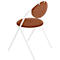 Stoelen Saturne Meet by Paperflow - B 520 x D 540 x H 820 mm - stalen buis wit - kunstleer roest - set van 2