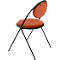 Stoelen Saturne Meet by Paperflow - B 520 x D 540 x H 820 mm - stalen buis zwart - fluweel roest - set van 2