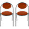 Stoelen Saturne Meet by Paperflow - B 520 x D 540 x H 820 mm - stalen buis zwart - fluweel roest - set van 2