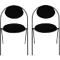 Stoelen Saturne Meet by Paperflow - B 520 x D 540 x H 820 mm - stalen buis zwart - fluweel zwart - set van 2