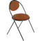 Stoelen Saturne Meet by Paperflow - B 520 x D 540 x H 820 mm - stalen buis zwart - kunstleer roest - set van 2