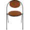 Stoelen Saturne Meet by Paperflow - B 520 x D 540 x H 820 mm - stalen buis zwart - kunstleer roest - set van 2
