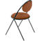 Stoelen Saturne Meet by Paperflow - B 520 x D 540 x H 820 mm - stalen buis zwart - kunstleer roest - set van 2