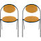 Stoelen Saturne Meet by Paperflow - B 520 x D 540 x H 820 mm - stalen buis zwart - kunstleer saffraan - set van 2