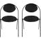 Stoelen Saturne Meet by Paperflow - B 520 x D 540 x H 820 mm - stalen buis zwart - kunstleer zwart - set van 2