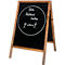 Stoepbord MULTI met magneetfolie, voor binnen en buiten, B 704 x D 750 x H 1150 m, 2 zijden, schoolbord en beukenhout