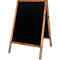 Stoepbord MULTI met magneetfolie, voor binnen en buiten, B 704 x D 750 x H 1150 m, 2 zijden, schoolbord en beukenhout