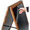 Stoepbord MULTI met magneetfolie, voor binnen en buiten, B 704 x D 750 x H 1150 m, 2 zijden, schoolbord en beukenhout
