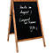 Stoepbord MULTI met magneetfolie, voor binnen en buiten, B 704 x D 750 x H 1150 m, 2 zijden, schoolbord en beukenhout