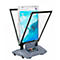 Stoepbord WindPro LED - polycarbonaat - B 740 x H 1223 mm - voor A1 formaat - weerbestendig- met wielen - grijs