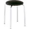 A black stool with polished metal legs, isolated.