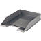 Gray, rectangular plastic tray. A small cutout on the front.