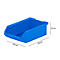 Blue plastic box, marked with dimensions. Dimensions: 168 x 103 x 52 mm.