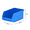 Blue storage box, dimensions: 168x103x76mm, with inscription.