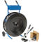 Tool cart with strapping, tensioner and clamps on white background.
