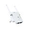 Weißer Strong WLAN-Repeater mit zwei Antennen, Status-LEDs und zwei LAN-Anschlüssen vor neutralem Hintergrund.