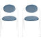Stühle Meet by Paperflow Saturne, 2er-Set, B 520 x T 540 x H 820 mm, Kunstleder, Weiss/Blau